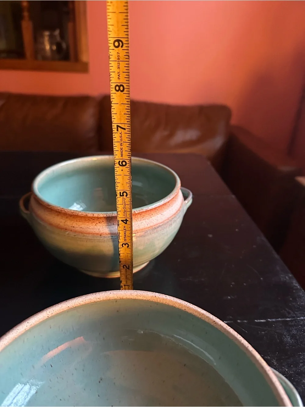 Hand Crafted Teal and Blue Glazed Ceramic Bowls - Picture 6 of 10
